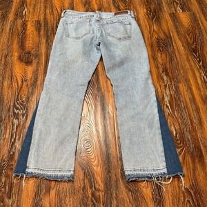 Rock & Roll Denim Women's High Rise Bootcut Two Tone Paneled Jeans W28 L32 STAIN